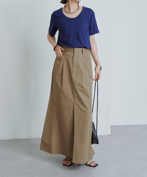 Omekashi（オメカシ）の「UネックスムースT（Tシャツ/カットソー・レディース・ブラック/ブラウン/ピンク/オフホワイト/ホワイト/ネイビー・FREE）」の20枚目の写真