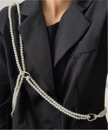 Port | 【 antique andico / アンティーク アンディコ 】パール フラワー ハーネスベルト / ビスチェ ボディベルト #(サスペンダー)