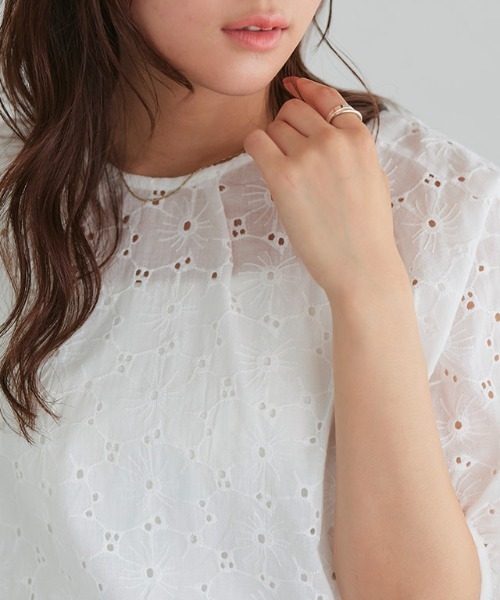 Pierrot(ピエロ)の「コットンレースブラウス(シャツ/ブラウス・レディース・オフホワイト・M/L)」の18枚目の写真