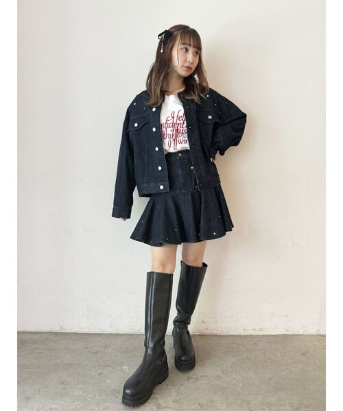 CALNAMUR（カルナムール）の「ハートミックスビジューデニム