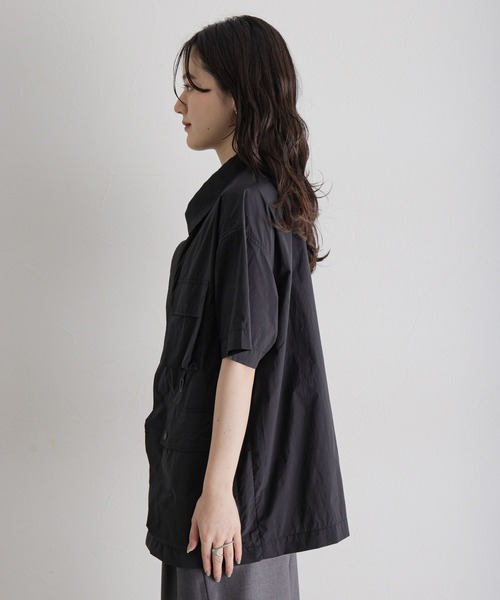 RAGEBLUE（レイジブルー）の「ユーティリティーBIGワークシャツ（シャツ/ブラウス・レディース・ブラック/オリーブ・FREE）」の19枚目の写真