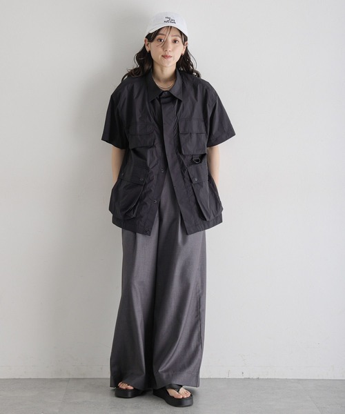 RAGEBLUE（レイジブルー）の「ユーティリティーBIGワークシャツ（シャツ/ブラウス・レディース・ブラック/オリーブ・FREE）」の7枚目の写真