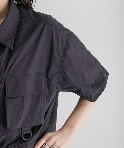 RAGEBLUE（レイジブルー）の「ユーティリティーBIGワークシャツ（シャツ/ブラウス・レディース・ブラック/オリーブ・FREE）」の15枚目の写真