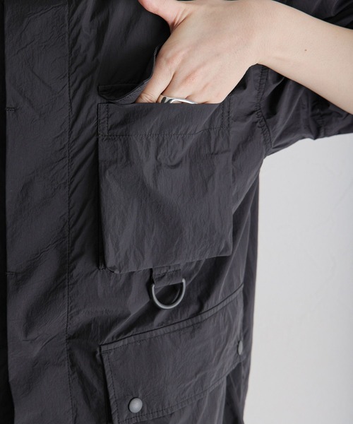 RAGEBLUE（レイジブルー）の「ユーティリティーBIGワークシャツ（シャツ/ブラウス・レディース・ブラック/オリーブ・FREE）」の14枚目の写真