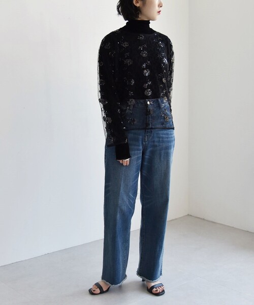 【セール】quaranciel:〈手洗い可能〉スパンコール 刺繍 レース ブラウス（シャツ/ブラウス）｜quaranciel（カランシエル）