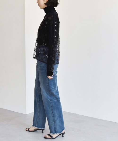 【セール】quaranciel:〈手洗い可能〉スパンコール 刺繍 レース ブラウス（シャツ/ブラウス）｜quaranciel（カランシエル）