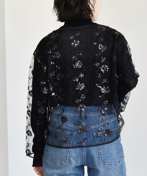 【セール】quaranciel:〈手洗い可能〉スパンコール 刺繍 レース ブラウス（シャツ/ブラウス）｜quaranciel（カランシエル）