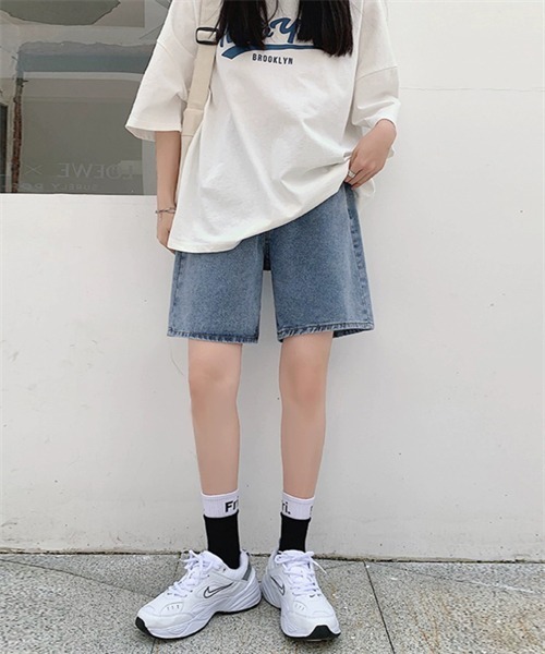 Dream garden(ドリームガーデン)の「デニムショートパンツ(デニムパンツ・レディース・ブルー/アイボリー・S/M/XL/2XL/L/3XL)」の9枚目の写真
