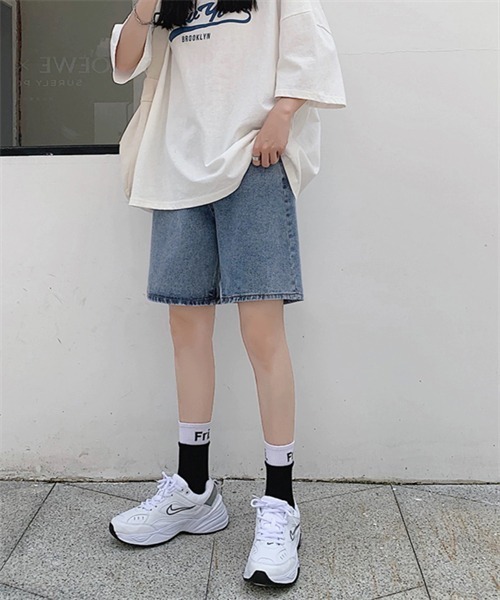 Dream garden(ドリームガーデン)の「デニムショートパンツ(デニムパンツ・レディース・ブルー/アイボリー・S/M/XL/2XL/L/3XL)」の10枚目の写真
