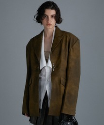 PRANK PROJECT | 【24AUTUMN PRE ORDER】ピアッシングエコレザージャケット / Pierced Eco Leather Jacket(テーラードジャケット)