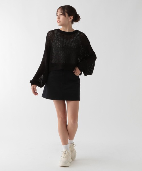 GLOBAL WORK(グローバルワーク)の「2SETメッシュニット*タンク/AND YUA ANY/132461(ニット/セーター・キッズ・オフホワイト/ブラック・FREE)」の22枚目の写真