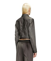 希少 DIESEL ディーゼル レディース 黒レザーワンピースジャケット 38