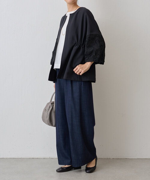 BEARDSLEY(ビアズリー)の「袖レース羽織(ベスト・レディース・ブラック/ネイビー・FREE)」の4枚目の写真