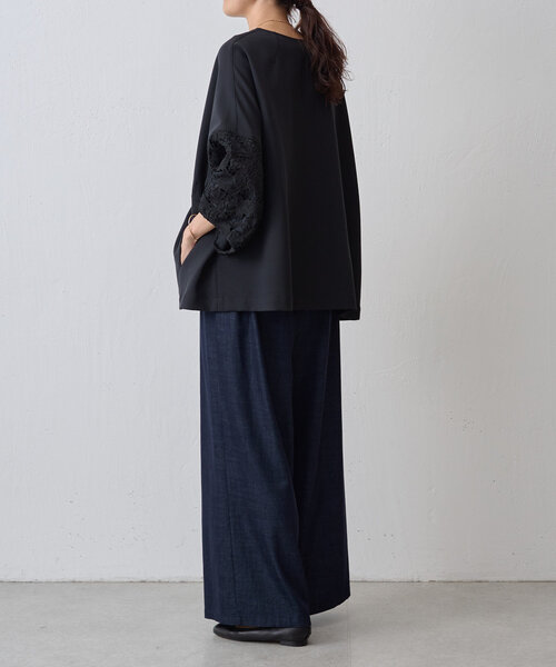 BEARDSLEY(ビアズリー)の「袖レース羽織(ベスト・レディース・ブラック/ネイビー・FREE)」の6枚目の写真