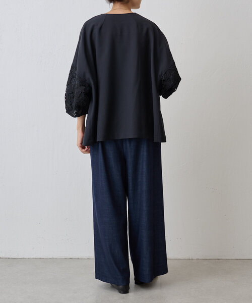 BEARDSLEY(ビアズリー)の「袖レース羽織(ベスト・レディース・ブラック/ネイビー・FREE)」の7枚目の写真