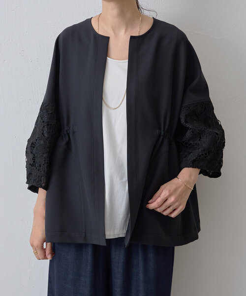 BEARDSLEY(ビアズリー)の「袖レース羽織(ベスト・レディース・ブラック/ネイビー・FREE)」の9枚目の写真