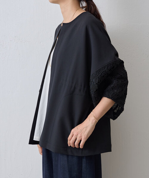 BEARDSLEY(ビアズリー)の「袖レース羽織(ベスト・レディース・ブラック/ネイビー・FREE)」の10枚目の写真