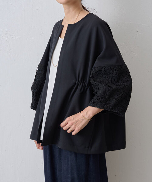 BEARDSLEY(ビアズリー)の「袖レース羽織(ベスト・レディース・ブラック/ネイビー・FREE)」の13枚目の写真