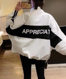 CELENA BEATS（セレナビーツ）の「バイカラー バックプリントトラックジャケット（ナイロンジャケット）」