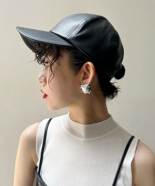 Narcissus（ナルシス）の「【Narcissus】レザーキャップ（キャップ・レディース・ブラック/ホワイト・FREE）」の16枚目の写真