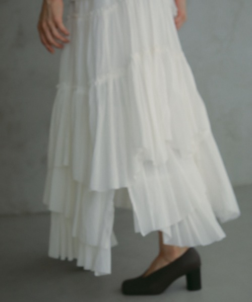 CASA FLINE（カーサフライン）の「コットンティアードスカート（スカート・レディース・ホワイト・0/1/2）」の12枚目の写真