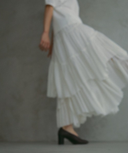 CASA FLINE（カーサフライン）の「コットンティアードスカート（スカート・レディース・ホワイト・0/1/2）」の13枚目の写真