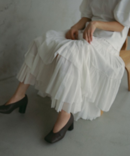 CASA FLINE（カーサフライン）の「コットンティアードスカート（スカート・レディース・ホワイト・0/1/2）」の14枚目の写真