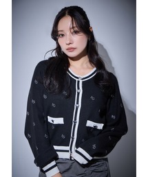 ANDGEEBEE | ラインストーンパターンアンサンブルニット(アンサンブル)