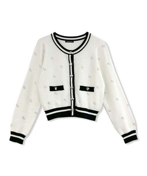 ANDGEEBEE（アンジービー）の「ラインストーンパターンアンサンブルニット（アンサンブル・レディース・アイボリー/ブラック・FREE）」の13枚目の写真