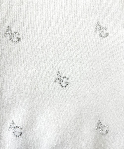 ANDGEEBEE（アンジービー）の「ラインストーンパターンアンサンブルニット（アンサンブル・レディース・アイボリー/ブラック・FREE）」の3枚目の写真