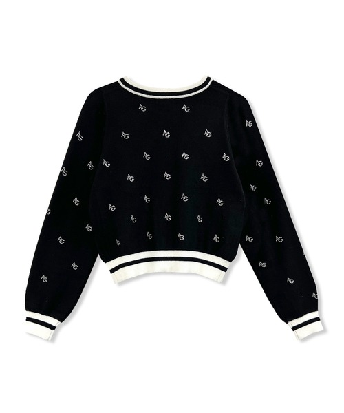 ANDGEEBEE（アンジービー）の「ラインストーンパターンアンサンブルニット（アンサンブル・レディース・アイボリー/ブラック・FREE）」の4枚目の写真