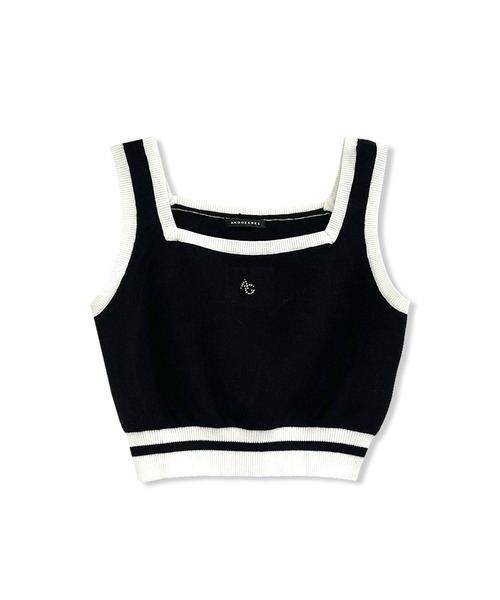 ANDGEEBEE（アンジービー）の「ラインストーンパターンアンサンブルニット（アンサンブル・レディース・アイボリー/ブラック・FREE）」の5枚目の写真