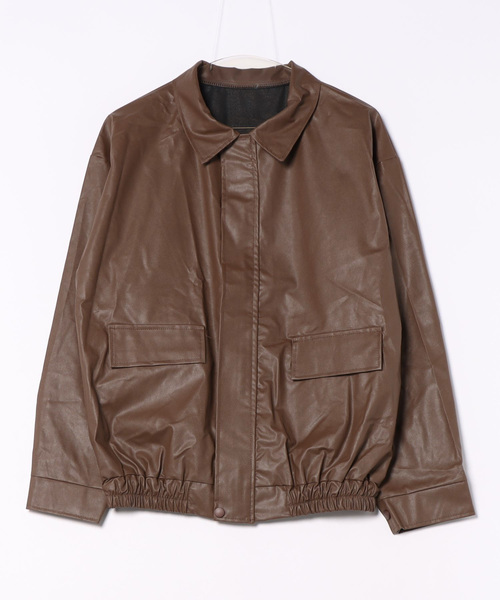 セール】フェイクレザーオーバーサイズブルゾン（ブルゾン）｜LADY