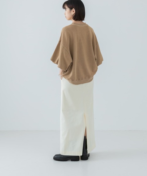 URBAN RESEARCH（アーバンリサーチ）の「ピグメント裏毛ハーフスリーブトップス（Tシャツ/カットソー・レディース・グレー/ブラウン系その他/ベージュ・FREE）」の8枚目の写真