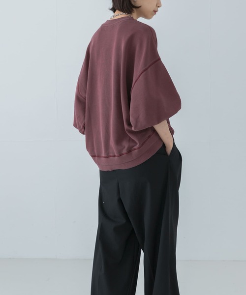 URBAN RESEARCH（アーバンリサーチ）の「ピグメント裏毛ハーフスリーブトップス（Tシャツ/カットソー・レディース・グレー/ブラウン系その他/ベージュ・FREE）」の17枚目の写真