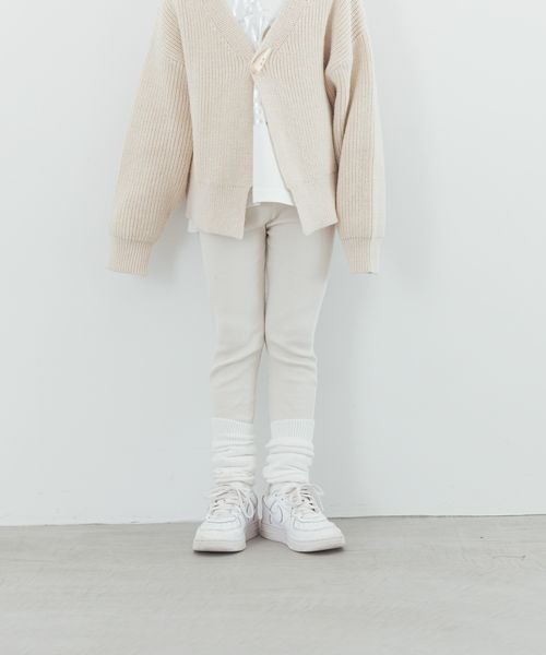 LOWRYS FARM（ローリーズファーム）の「カラーリブレギンス　134397（レギンス/スパッツ・キッズ・カーキ/アイボリー/パープル/ネイビー/ピンク・120cm/110cm/130cm/100cm）」の2枚目の写真