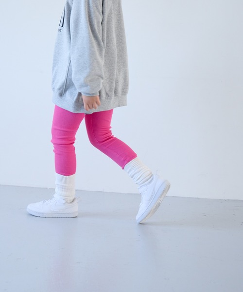 LOWRYS FARM（ローリーズファーム）の「カラーリブレギンス　134397（レギンス/スパッツ・キッズ・カーキ/アイボリー/パープル/ネイビー/ピンク・120cm/110cm/130cm/100cm）」の5枚目の写真