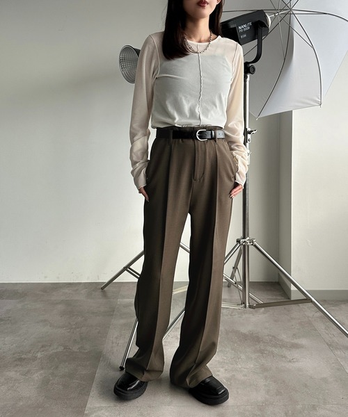 apres jour mignon（アプレジュールミニョン）の「シアーベロアトップス【ZOZOTOWN限定アイテム】（Tシャツ/カットソー・レディース・グリーン/ネイビー/ブラック/アイボリー・X-LARGE/フリー）」の5枚目の写真