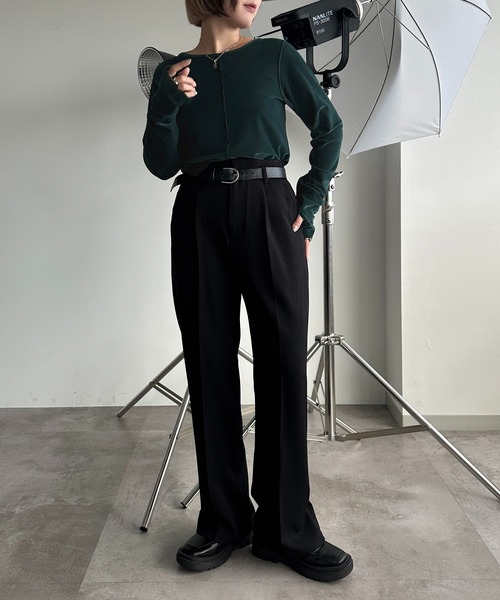 apres jour mignon（アプレジュールミニョン）の「シアーベロアトップス【ZOZOTOWN限定アイテム】（Tシャツ/カットソー・レディース・グリーン/ネイビー/ブラック/アイボリー・X-LARGE/フリー）」の20枚目の写真