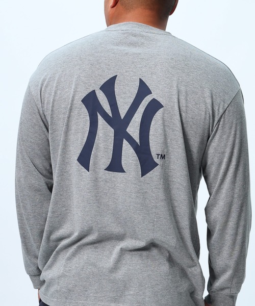 MLB(メジャーリーグベースボール)の「チームロゴ バックプリント ロンT(Tシャツ/カットソー・メンズ・ブルー/グレー/グリーン/ネイビー・6L/5L/4L/3L)」の2枚目の写真
