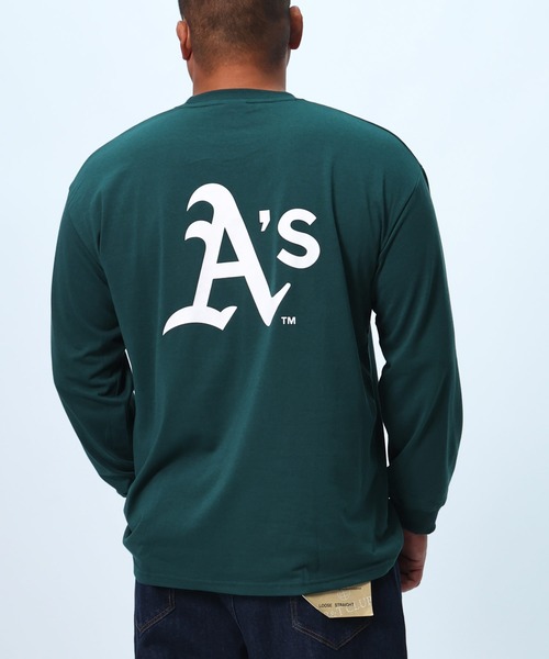 MLB(メジャーリーグベースボール)の「チームロゴ バックプリント ロンT(Tシャツ/カットソー・メンズ・ブルー/グレー/グリーン/ネイビー・6L/5L/4L/3L)」の3枚目の写真