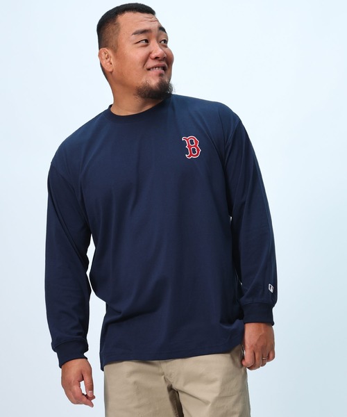 MLB(メジャーリーグベースボール)の「チームロゴ バックプリント ロンT(Tシャツ/カットソー・メンズ・ブルー/グレー/グリーン/ネイビー・6L/5L/4L/3L)」の14枚目の写真