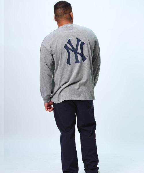 MLB(メジャーリーグベースボール)の「チームロゴ バックプリント ロンT(Tシャツ/カットソー・メンズ・ブルー/グレー/グリーン/ネイビー・6L/5L/4L/3L)」の6枚目の写真