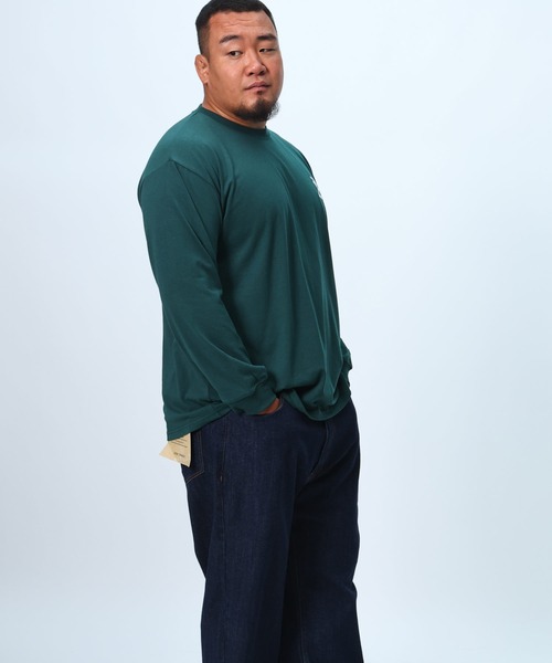 MLB(メジャーリーグベースボール)の「チームロゴ バックプリント ロンT(Tシャツ/カットソー・メンズ・ブルー/グレー/グリーン/ネイビー・6L/5L/4L/3L)」の7枚目の写真