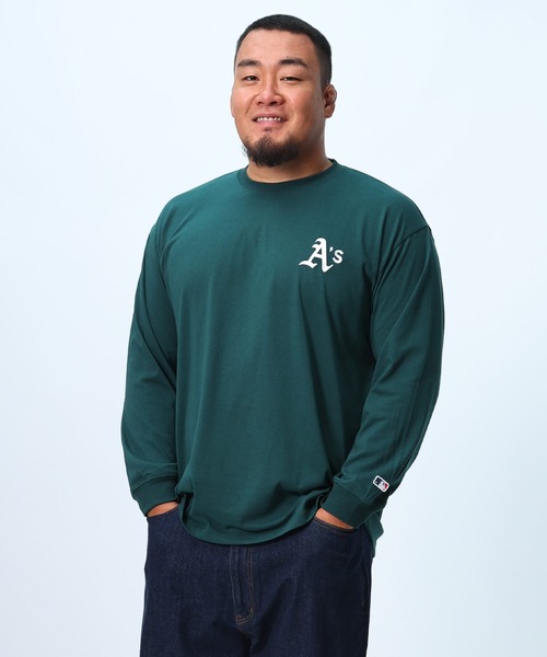 MLB(メジャーリーグベースボール)の「チームロゴ バックプリント ロンT(Tシャツ/カットソー・メンズ・ブルー/グレー/グリーン/ネイビー・6L/5L/4L/3L)」の8枚目の写真