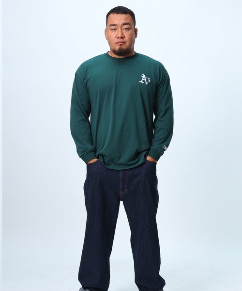MLB(メジャーリーグベースボール)の「チームロゴ バックプリント ロンT(Tシャツ/カットソー・メンズ・ブルー/グレー/グリーン/ネイビー・6L/5L/4L/3L)」の9枚目の写真