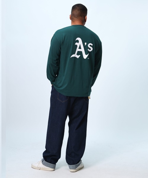MLB(メジャーリーグベースボール)の「チームロゴ バックプリント ロンT(Tシャツ/カットソー・メンズ・ブルー/グレー/グリーン/ネイビー・6L/5L/4L/3L)」の10枚目の写真