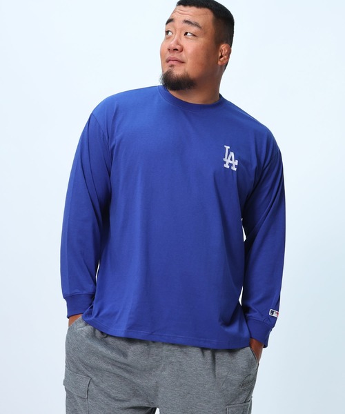 MLB(メジャーリーグベースボール)の「チームロゴ バックプリント ロンT(Tシャツ/カットソー・メンズ・ブルー/グレー/グリーン/ネイビー・6L/5L/4L/3L)」の12枚目の写真