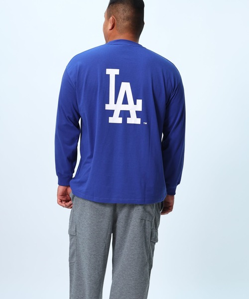 MLB(メジャーリーグベースボール)の「チームロゴ バックプリント ロンT(Tシャツ/カットソー・メンズ・ブルー/グレー/グリーン/ネイビー・6L/5L/4L/3L)」の13枚目の写真