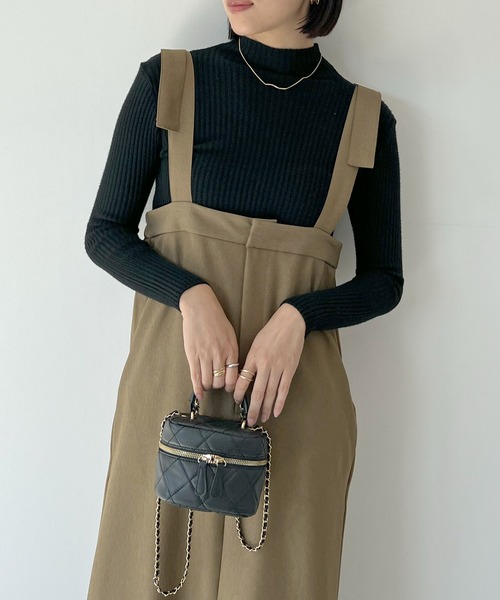 STELLA FISH(ステラフィッシュ)の「Shoulder Belt Jumper Skirt(スカート・レディース・ブラック/ベージュ・FREE)」の14枚目の写真